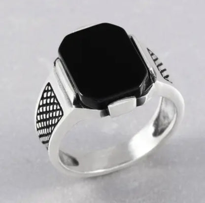 Italian One-Stone Stainless Steel Ring for Unisex